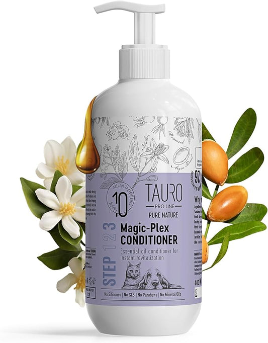 Tauro Pro Line Pure Nature Magix Plex Dogs and Cats Conditioner Instant Revitalization with Essential Oils for Shiny and Healthy Skin and Coat All Natural Grooming Product