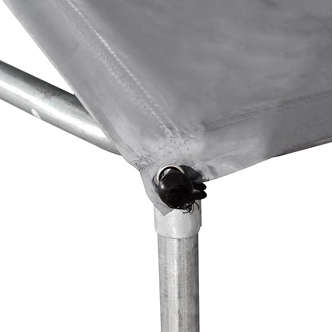 PawHut Large Dog Kennel Outside, Heavy Duty Dog Cage with Waterproof Cover, Outdoor Fence Dog Run with Galvanized Chain Link, Secure Lock, 9.8' x 9.8' x 7.7'