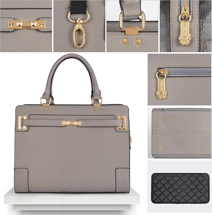 Stylish Pet Carrier Purse Leather Bag for Small Dogs Cats Puppy,Airline Approved Soft-Sided Carriers (Elephant Grey)