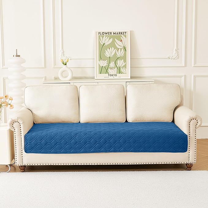 hyha Waterproof Dog Bed Blanket, Soft Dog Bed Cover Pet Blankets, Washable Couch Sofa Cover for Dogs, Reversible Pet Sofa Covers for Furniture (30x70 Inch, Navy Blue/Blue)