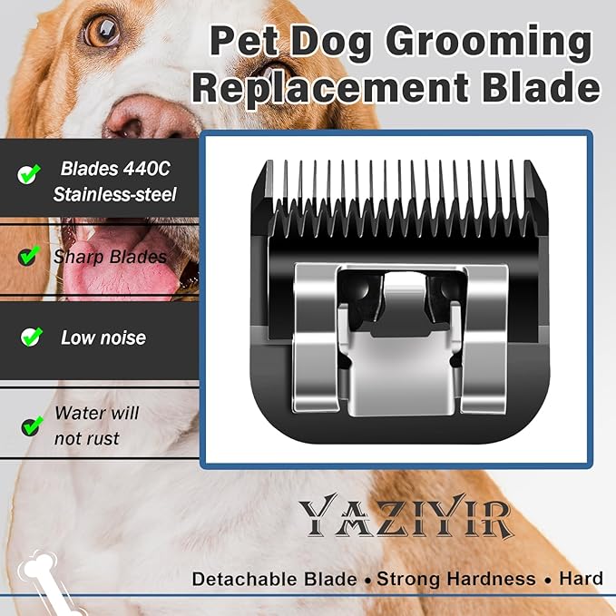 3 Pack 10# Detachable Dog Grooming Steel Blades,Compatible with Andis,Oster A5,Wahl KM-10 Series,Cut Length 1/16-Inch 1.5MM (Black)