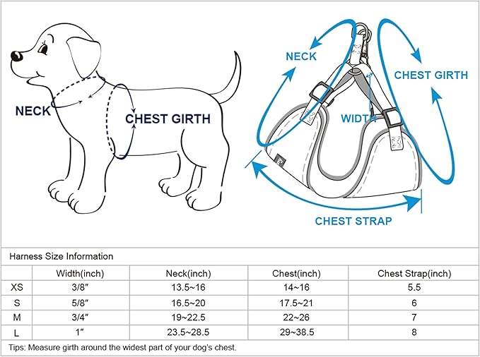 Blueberry Pet Essentials Pastel Color Reflective Dog Harness Vest, Chest Girth 29" - 38.5", Navy, Large, Adjustable Harnesses for Dogs