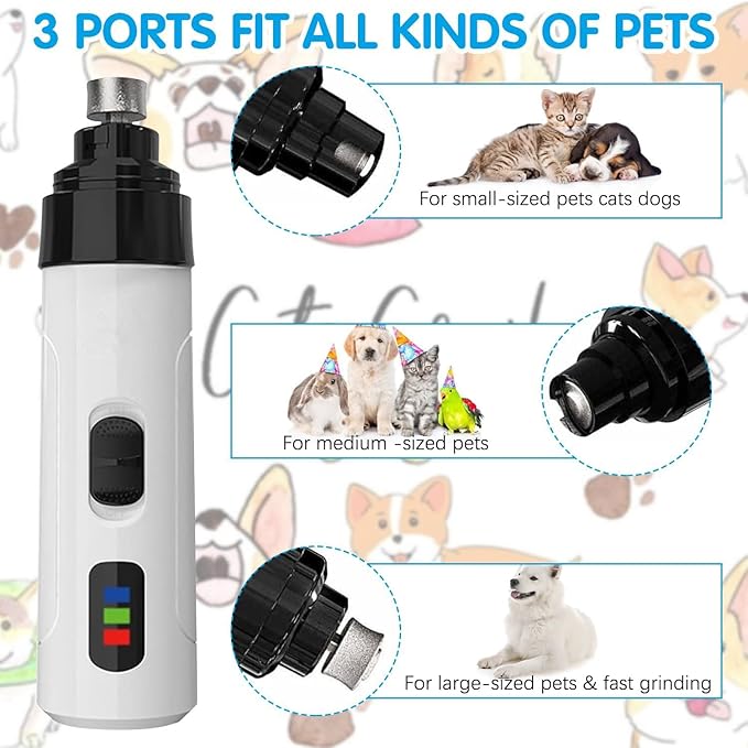 Silent Grind Pro for Dogs, Silent Grind Pro Dog Nail Trimmer, Rechargeable Electric Dog Nail Clippers, Super Quiet Dog Nail Grinder, Pet Nail Grinder Paws Grooming & Smoothing Tool