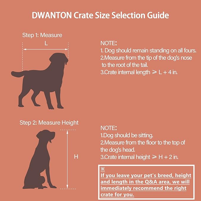 DWANTON Dog Crate Furniture with Cushion, Wooden Kennel Table with Double Doors, Indoor Dog House, Large Size, 38.5" L, Dark Gray