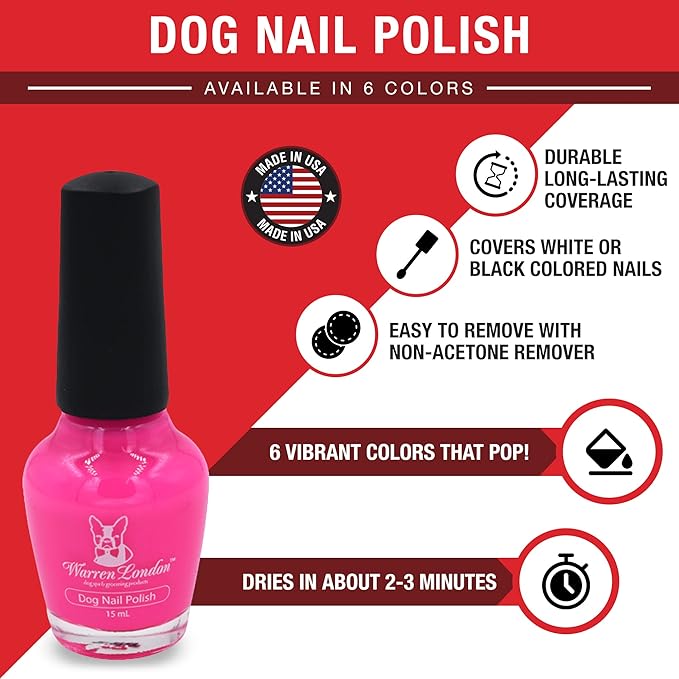 Warren London - Dog Nail Polish in A Bottle - for Premium Coverage and Color - All 6 Colors