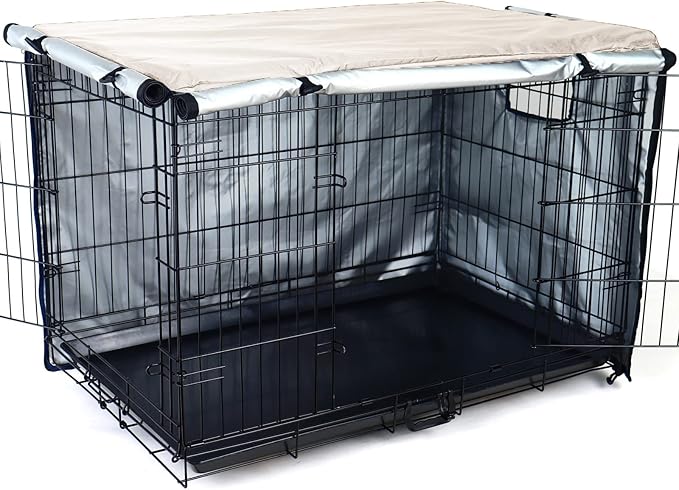 kefit Dog Crate Cover 42 inch, Kennel Cover for Dog Cage, Beige