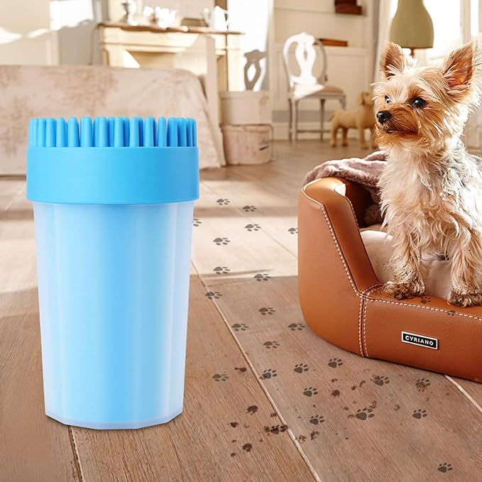 Portable Dog Paw Cleaner Upgrade Dog Cleaning Brush Paw Cleaner for Small/Medium Dogs (New, Red)