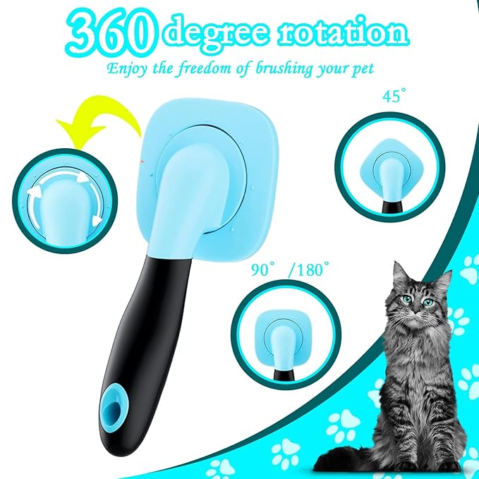 Pet Grooming Brush, Dog and Cat Hair Brush, Blue, Plastic, 4.8 Ounce, Small, All Ages, Unisex, Cats, Dogs
