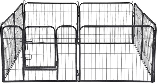 FDW "Pet Playpen 8 Panel 24â€32â€40†inch Indoor & Outdoor Folding Metal Exercise Pen & Pet Playpen Puppy Cat Exercise Fence Barrier Playpen Kennel (24"", Hammigrid)