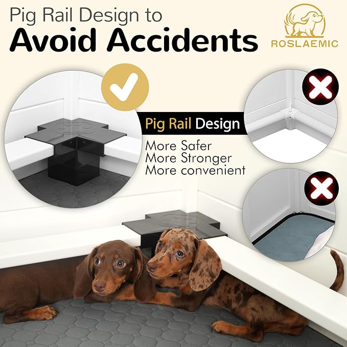 Whelping Box for Dogs and Puppies with Rails, Puppy Whelping Supplies, Suitable for Small Dogs, Guinea Pigs, Bunny, Ferrets, Hedgehogs for Indoors, White
