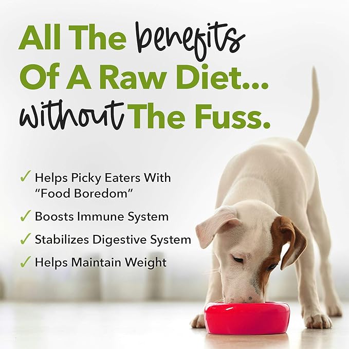iHeartDogs Dog Food Topper - Freeze-Dried Raw Dog Food Seasoning - Grain Free Superfood Meal Mixer (Chicken, 8 Ounce)
