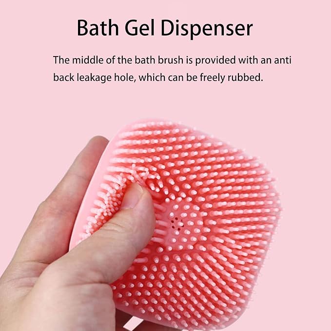 Dog Bath Brush, Dog Grooming Brush - Silicone Cat Shampoo Comb, Shampoo Dispenser for Kitty and Puppy (Yellow)