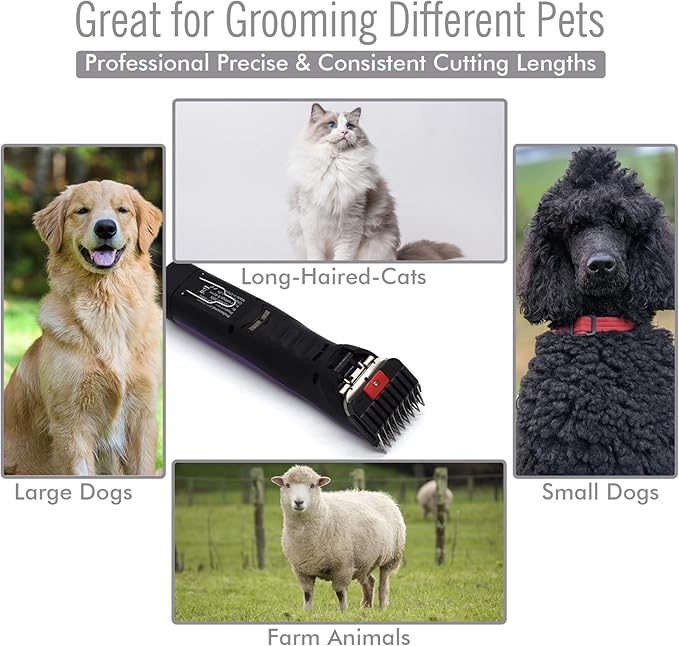 Professional A5 Style Animal Clipper Stainless Steel Color-Coded Snap-on Attachment Guard Guide Comb, 1/8"-1" Compatible with Wahl KM Series Oster A5 Andis Detachable Blade Pet Groomers (#1 - 1/8")