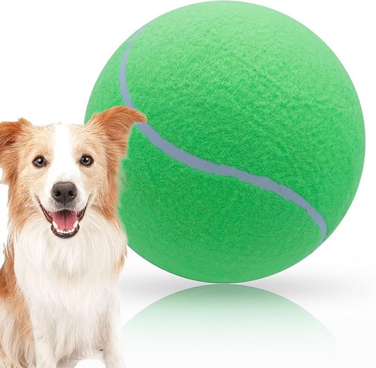 Large Dog Tennis Ball,9.5" Giant Doy Sport Ball Toy,Pet Birthday Present Interactive Dog Toys for Small Medium Large Dog (Green)