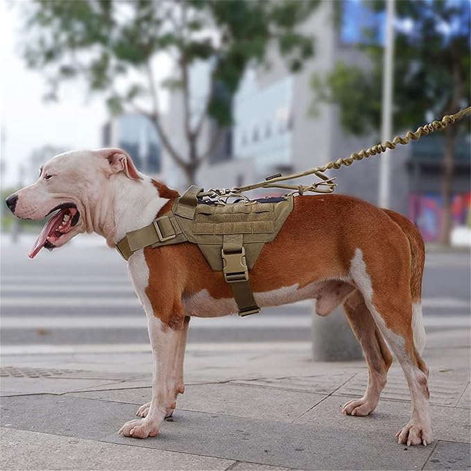 EXCELLENT ELITE SPANKER Dog Harness Tactical Military Dog Harness Adjustable No-Pull Dog Harness Training Hunting Dog Tactical Vest with Handle(RGN-M)