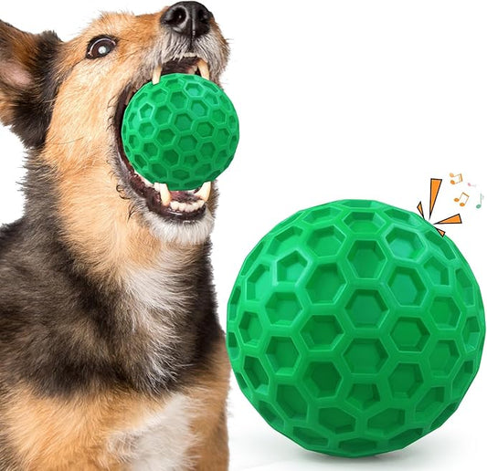 Tough Dog Chew Toys for Aggressive Chewers, Indestructible Dog Balls for Aggressive Chewers, Squeaky Balls for Dogs, Squeaky Dog Toys for Large Dogs,Funny Dog Squeaky Ball Heavy Duty Dog Toy