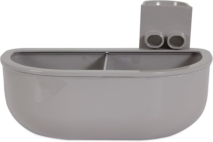 Petmate Vari Dog Kennel 36" and Petmate Double Diner Kennel Bowl, Gray, Small
