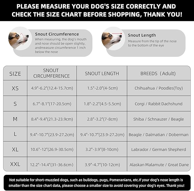 Dog Muzzle, Breathable Soft Muzzle for Large Dogs to Anti & Prevent Barking Biting Chewing, Reflective & Adjustable Basket Muzzle with Air Mesh for Doberman Beige XL