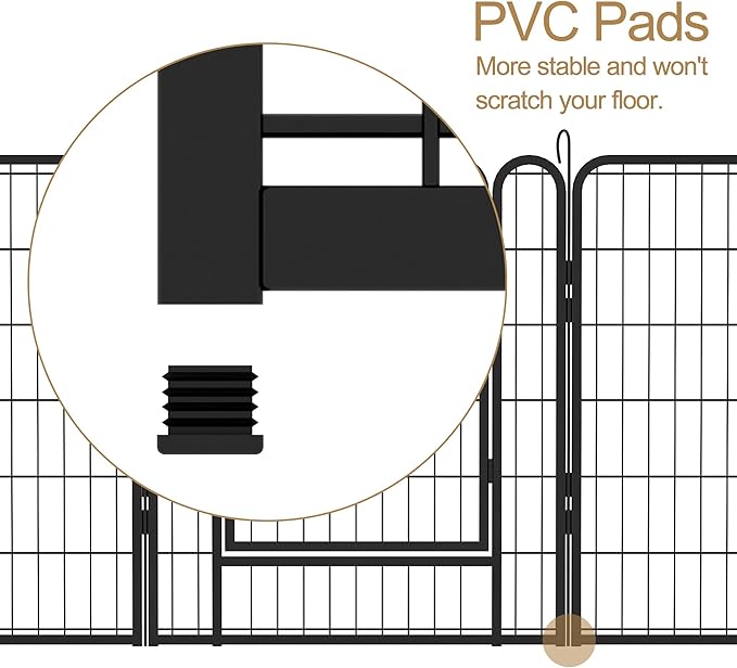 KEIKI 6 Panels 31.7" H Heavy Duty Metal Playpen with Door for Dog Fence,Pet Exercise Pen Versatile Shape for Outdoor Indoor