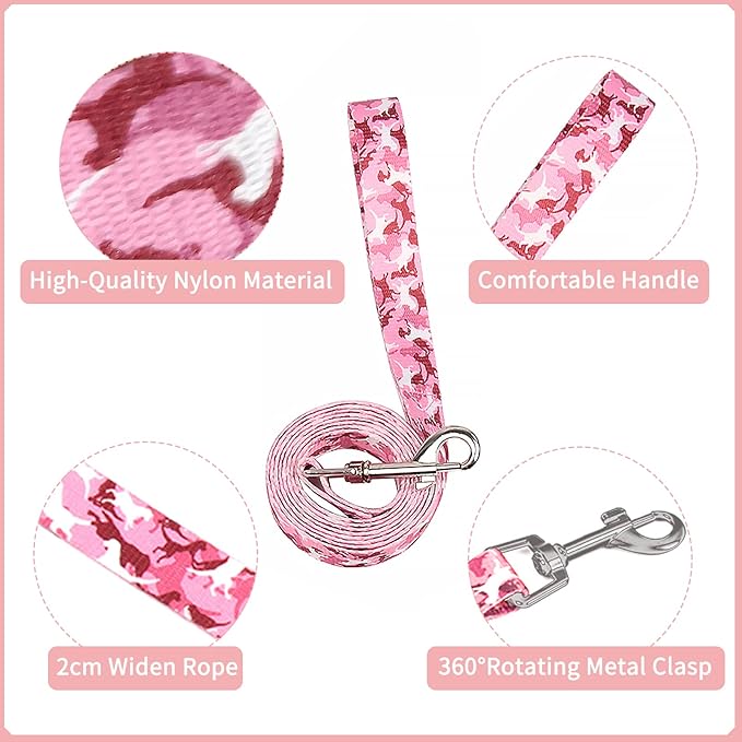 Step in Dog Harness and Leash Set, Reflective Adjustable Dog Vest Harness No Pull Puppy Harnesses for Small Dogs and Cats (S, Pink)