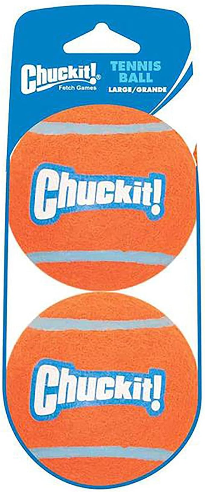Chuckit! Dog Tennis Ball Dog Toy, Large (3 Inch Diameter) for dogs 60-100 lbs, Pack of 2