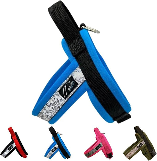 【Hakusan】 New Just Fit Dog Harness Dragon - Reflective, Paisley, Stress-Free, Japanese Made,one-Touch Buckles,Easily Put on,(Black×Turquoise, 00)