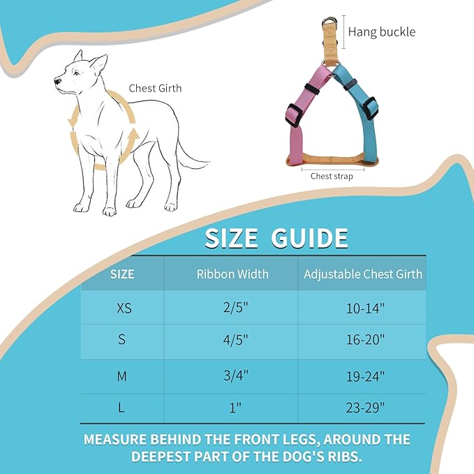 Tri-Color Dog Harness and Purple Pink Gradient Shock Absorbing Dog Leash Set,Step-in Freedom Dog Vest Harness,Strong Padded Handle to Help Stop Pulling for Large Dog Walking and Traning