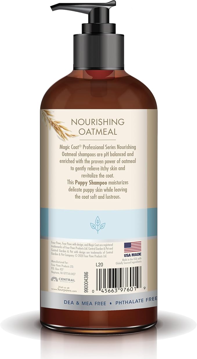 Four Paws Magic Coat Professional Series Nourishing Oatmeal Dog Whitening Shampoo, 16 oz.