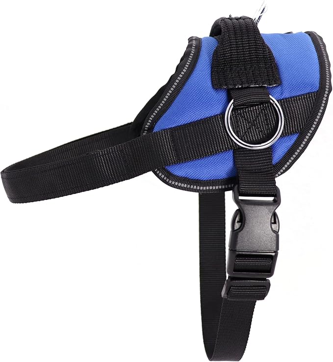 Bark Appeal Blue No-Pull Dog Harness for Large to Extra Large Sized Pets – Adjustable, Reflective Vest with 3 Leash Clips for Added Control, Easy Walks & Training – XL
