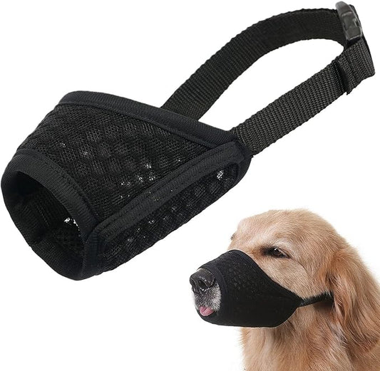 Mayerzon Dog Muzzle, Soft Mesh Muzzle for Small Medium Large Dogs Chihuahua Poodles Beagle Dachshund Corgis Labrador, Puppy Muzzle for Biting Chewing Grooming, Allows Panting Drinking