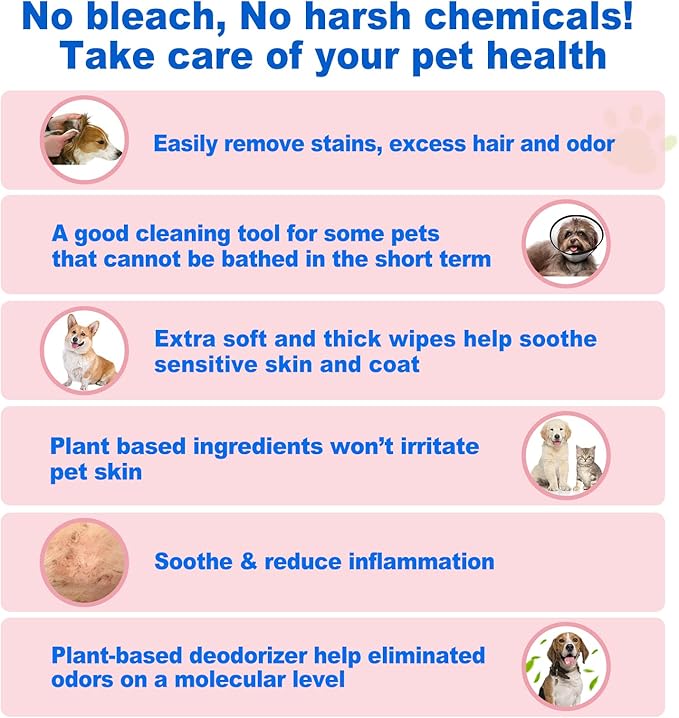 DR.EASY Lavender 200ct Scent Pet Wipes for Dogs and Cats,Ears, Face, Butt, Body and Eye –Convenient, Nature,Home or Travel,Best Pet Supplies