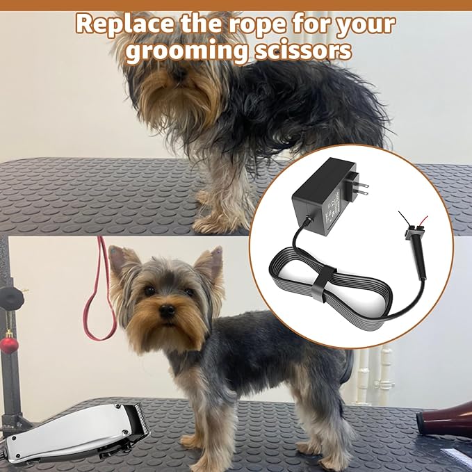 Replacement Cords for Dog Grooming Clippers,Compatible with Andis Excel SMC Model Clippers-12Ft Long Cord, Black