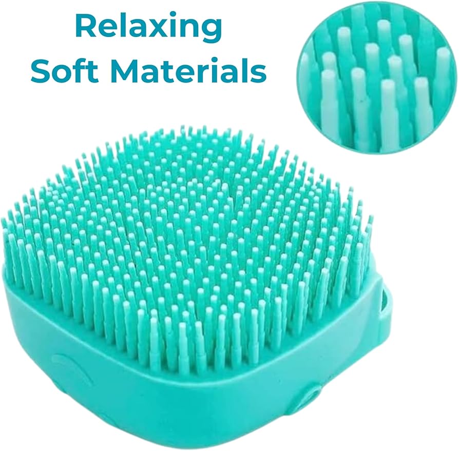 Dog Bath Brush, Scrubber Shampoo Massage Dispenser Grooming Soft Silicone Scrubber For Bath Water Brush For Dogs Dog Washing Brush Bath Scrubber For Pets (Light Blue)
