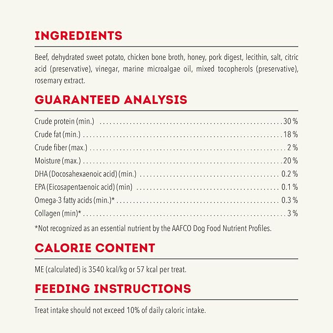 Chewy Strips Hip & Joint Support Beef Recipe, Dog Treat 4oz