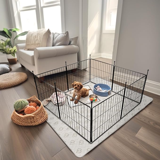 FXW MiniPaws Dog Playpen for Yard & RV Camping, Expandable 20-inch 8 Panels for Puppies and Small Dogs, Portable for Indoor and Outdoor Use