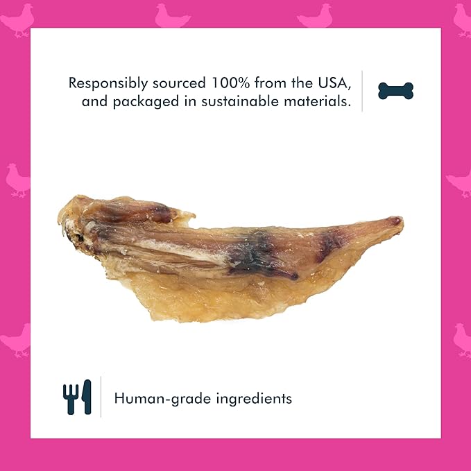 King Lou Pets - Whole Chicken Wing Tips - Dehydrated Raw Chicken Dog Treats and Cat Treats - USA-Made Pet Treats - Rich in Collagen, Glucosamine, Chondroitin for Hip and Joint Health - 30 Count