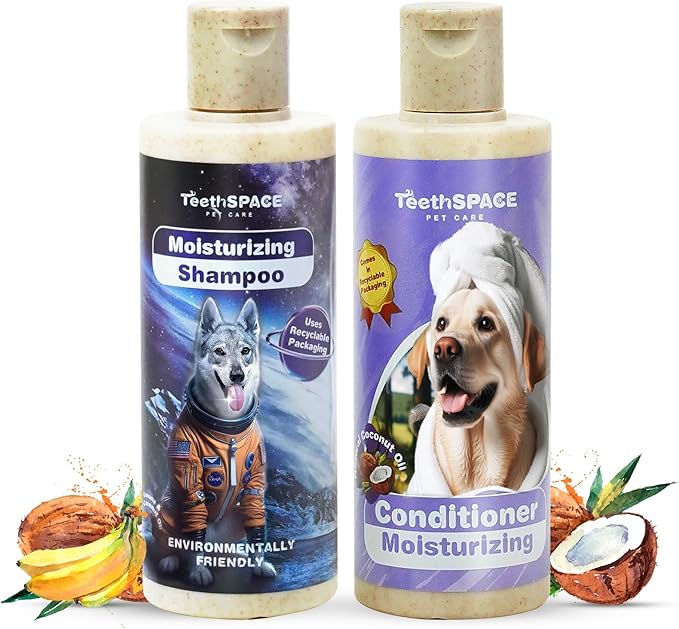Odor Control Dog Shampoo and Conditioner Set, Dry Skin&Itchy Relief,for Allergies and Itching Dog or Puppy,Hypoallergenic Dog Shampoo for Sensitive Skin(Net 6.76 FL Oz)