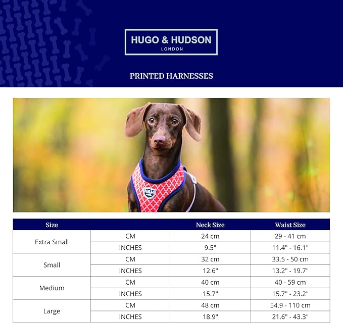 HUGO & HUDSON Dog Harness No-Pull Anti Choke Adjustable Padded Pet Vest, Multi-Color Striped, M
