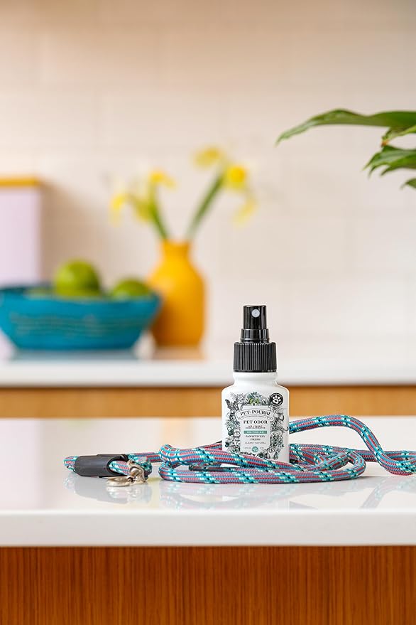 Pet-Pourri Pawsitively Fresh Pet Odor Freshener Bundle - 16 Fl Oz Air + Fabric Spray, 7.5 Oz Candle Jasmine, Fresh Air and Pear