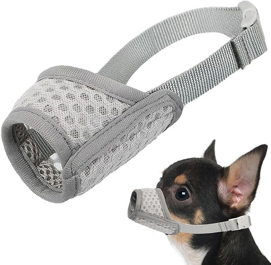 Mayerzon Dog Muzzle, Soft Mesh Muzzle for Small Medium Large Dogs Chihuahua Poodles Beagle Dachshund Corgis Labrador, Puppy Muzzle for Biting Chewing Grooming, Allows Panting Drinking