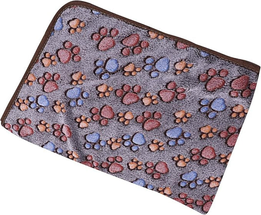 UTTPLL Blankets Super Soft & Warm Fleece Flannel Pet Blanket Cats Dogs Cute Paw Print Pet Throw Puppy Blankets Fleece Coffee Paw Small