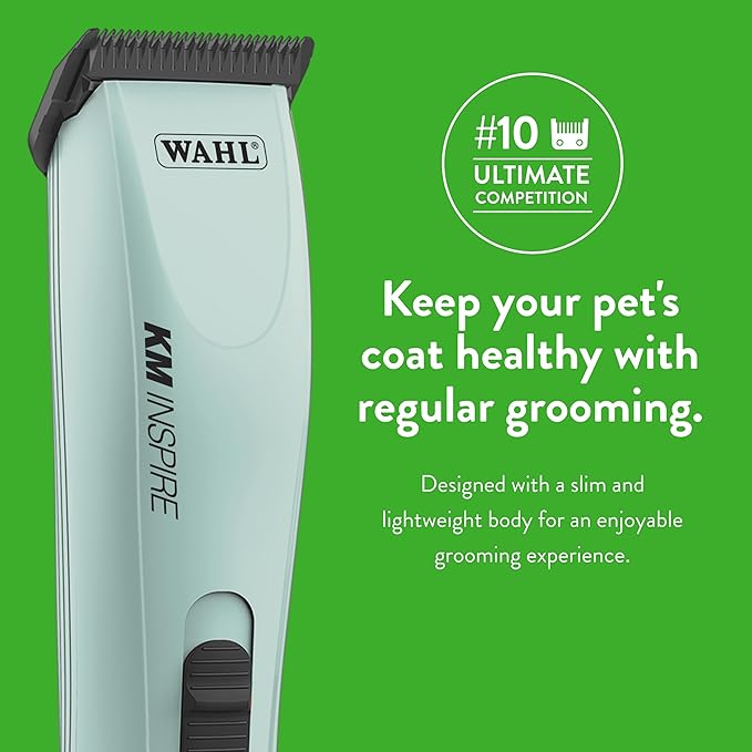 Wahl Pro Animal KM Inspire Grooming Clippers - Powerful Brushless Motor - Professional Grooming Kit - for Dog, Cat & Horse - Corded Dog Groomer - 4 Stainless Steel Guide Combs