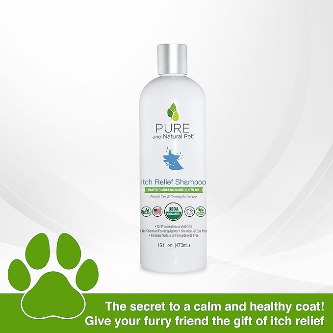 Pure and Natural Pet USDA Certified Organic Itch Relief Organic Shampoo 16 oz.