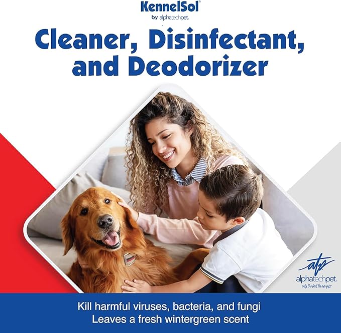 KennelSol 1-Step Kennel Cleaner, Liquid Disinfectant Cleaner, Effective Against Fungi, Bacteria and Viruses, 1 Gallon - Pack of 4 by Alpha Tech Pet