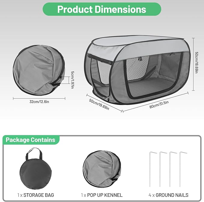 Portable Soft Dog Crate Pop Up Collapsible Dog Cat Kennel Travel Dog Enclosure Indoor Outdoor Large Dog Bed Foldable Crate for Pets(Little Gray and Dark Gray-Small)
