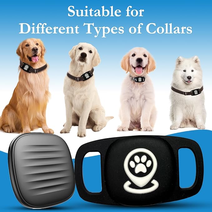 Pet Location Tracker for Dogs, Smart Tag with Enhanced Coverage, Works Seamlessly with Find My App, No Monthly Fees, Not GPS-Dependent (Black)