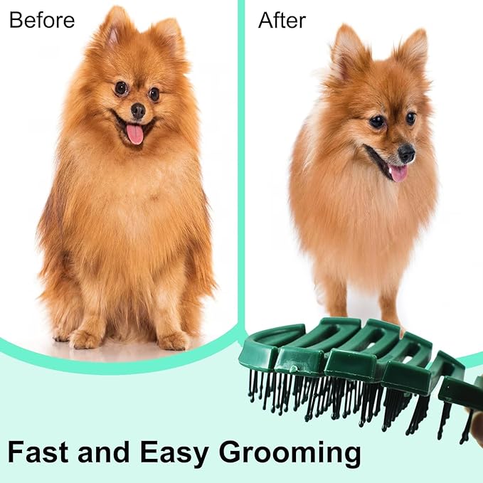 Small Dog Grooming Brush - Perfect for Shih Tzus, Yorkies, and Maltipoos - Ideal Puppy Hair Brushes for Maltese and Small Breeds (Dark Green)