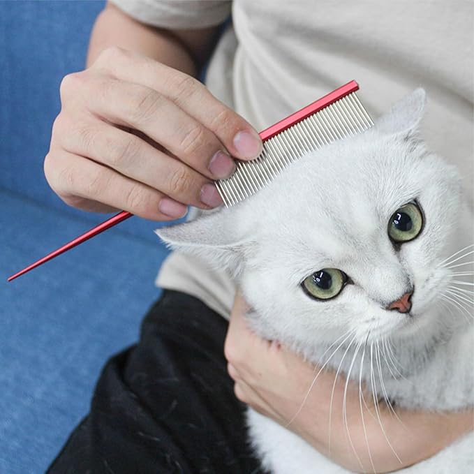 PetPhindU Hair Comb - Stainless Steel Dog Hair Comb for Home Grooming, Removes Float Hair and Dirt, Prevents Entanglement, Massages and Promotes Blood Circulation, Blue