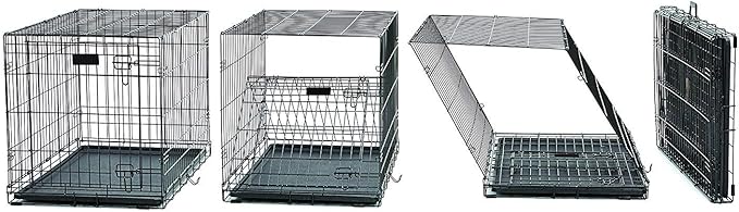 MidWest Homes for Pets Large Dog Crate | Midwest Life Stages Folding Metal Dog Crate | Divider Panel, Floor Protecting Feet, Leak-Proof Dog Pan | 42L x 28W x 31H Inches, Large Dog