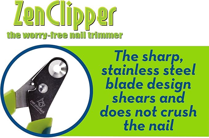 Zen Clipper Pet Nail Clipper for Cats – Cat Nail Trimmer for Safer Pet Grooming Care - Clean, Quiet, and Easy-to-Use Stainless Steel Claw Trimmer - (2.5mm Hole)